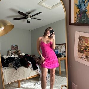 Elegant Ohpolly Cockatil Pink Mini Dress